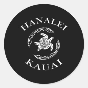 Tribal Turtle Hanalei Kauai Classic Round Sticker