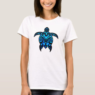 Tribal Turtle Hibiscus T-Shirt