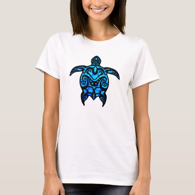 Tribal Turtle Hibiscus T-Shirt (Front)