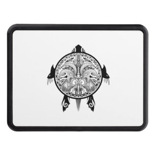 Tribal Turtle Shield Tattoo Trailer Hitch Cover