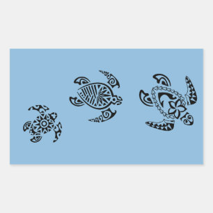 Tribal Turtle Trio Design Sticker