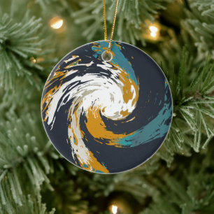 Tribal Twirl Into The Universe Pattern Ceramic Ornament