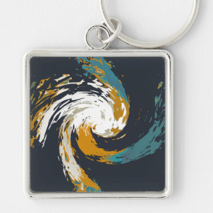 Tribal Twirl Into The Universe Pattern Keychain
