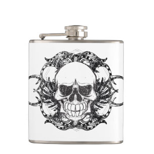 Tribal Urban skull Hip Flask