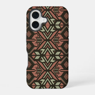 Tribal Vibes – Earthy Geometric Aztec Pattern iPhone 16 Case