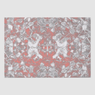 Tribal Vintage Art Grey Coral Pink Texture Design Tissue Paper