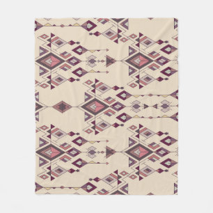 Tribal Vintage Ethnic Seamless Aztec Fleece Blanket