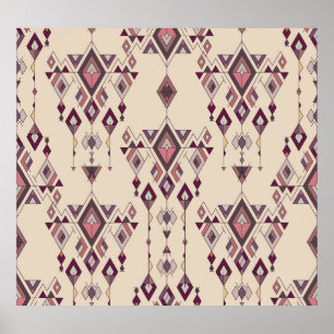 Tribal Vintage Ethnic Seamless Aztec Poster