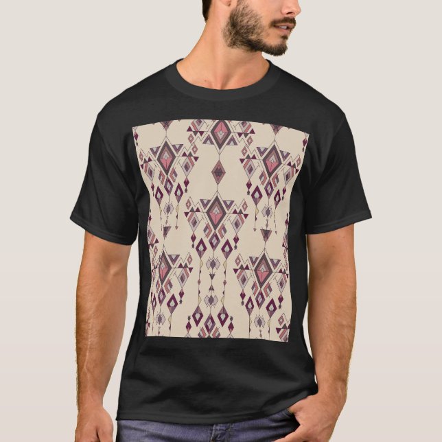 Tribal Vintage Ethnic Seamless Aztec T-Shirt (Front)