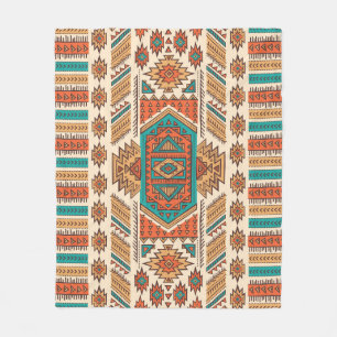 Tribal Vintage: Ethnic Seamless Pattern Fleece Blanket