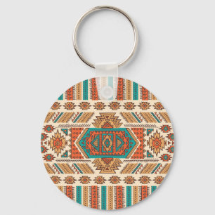 Tribal Vintage: Ethnic Seamless Pattern Keychain