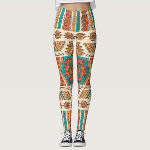 Tribal Vintage: Ethnic Seamless Pattern Leggings