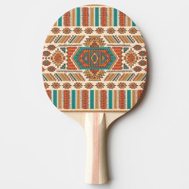 Tribal Vintage: Ethnic Seamless Pattern Ping Pong Paddle (Front)