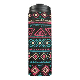 Tribal vintage ethnic seamless pattern thermal tumbler