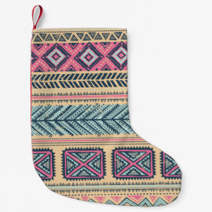 Tribal vintage ethnic seamless  small christmas stocking
