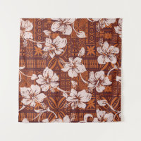 Tribal vintage Hawaiian hibiscus flowers wallpaper