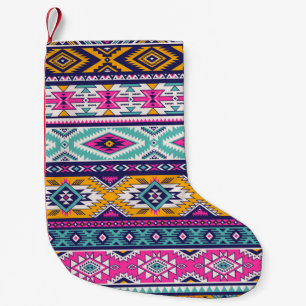 Tribal vintage Navajo: retro pattern Small Christmas Stocking