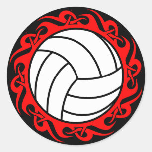 tribal volleyball classic round sticker
