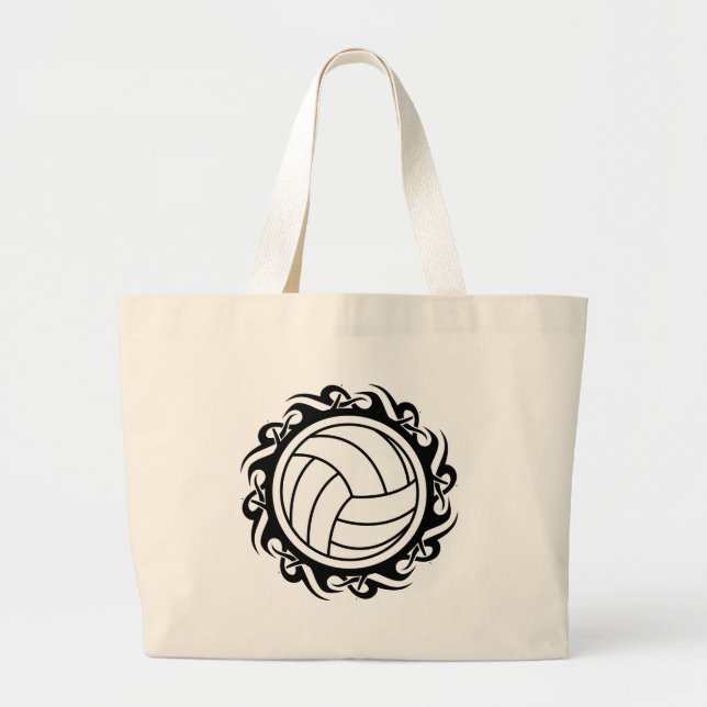 tribal volleyball large tote bag (Front)