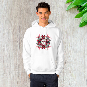 Tribal Volleyball Mandala Red and Black Sports  Hoodie