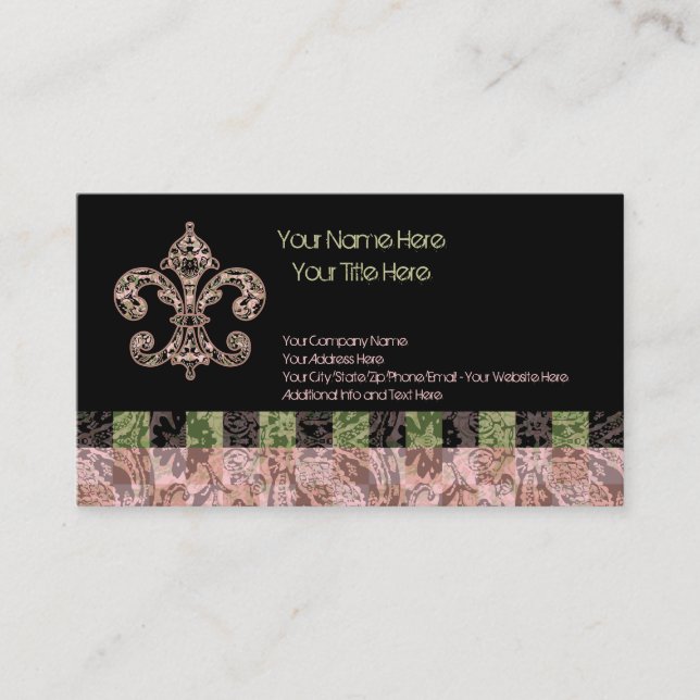 Tribal Voodoo Fleur de lis Business Card (Front)