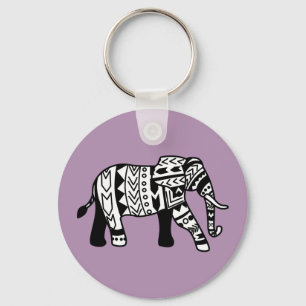 Tribal Walking Elephant Keychain