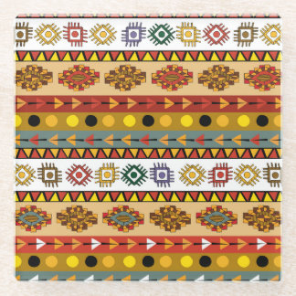 Tribal wallpaper, artistic ethnic design. glass coaster