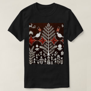 Tribal Warli Tree Of Life - Indian Folk Art Ethnic T-Shirt