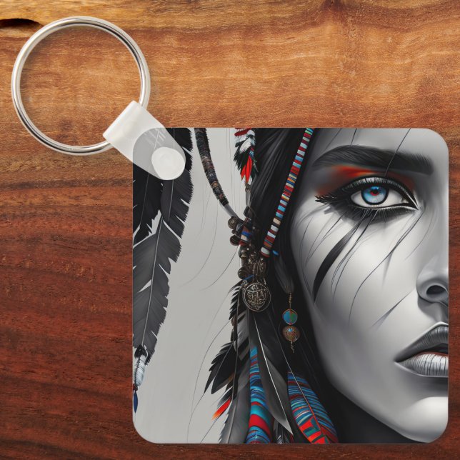 Tribal Warrior Keychain (Front)