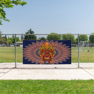 Tribal Warrior King Ritual Mask Banner