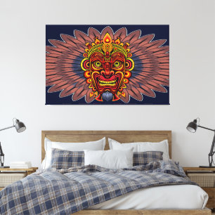 Tribal Warrior King Ritual Mask Canvas Print