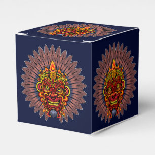 Tribal Warrior King Ritual Mask Favor Box