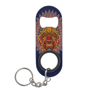 Tribal Warrior King Ritual Mask Keychain Bottle Opener
