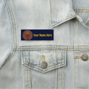 Tribal Warrior King Ritual Mask Name Tag