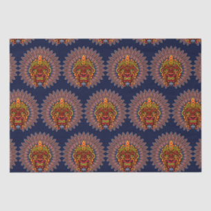 Tribal Warrior King Ritual Mask Tissue Paper
