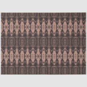 Tribal Western Brown Beige Art Pattern Bull Skull Tissue Paper