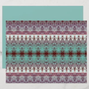 Tribal Western Pattern Teal Bull Cow Skull Country