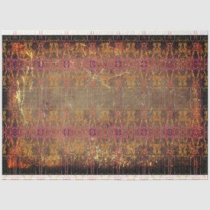 Tribal Western Rust Brown Purple Texture Pattern Tissue Paper