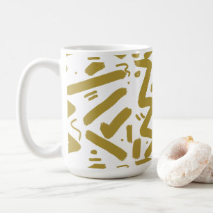 Tribal White and Gold Coffee Mug