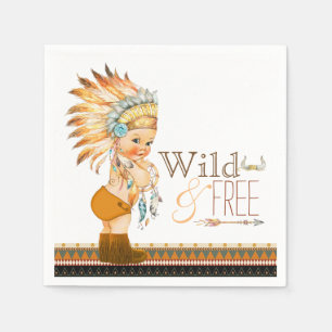 Tribal Wild and Free Boy Baby Shower Napkin
