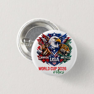 Tribal Wildlife Harmony world cup 2026 1 Inch Round Button