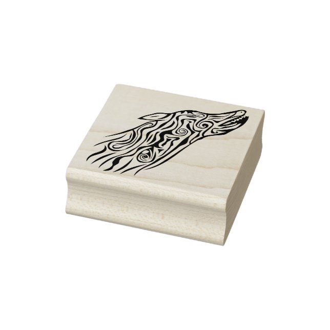 tribal wolf art stamp (Stamp)