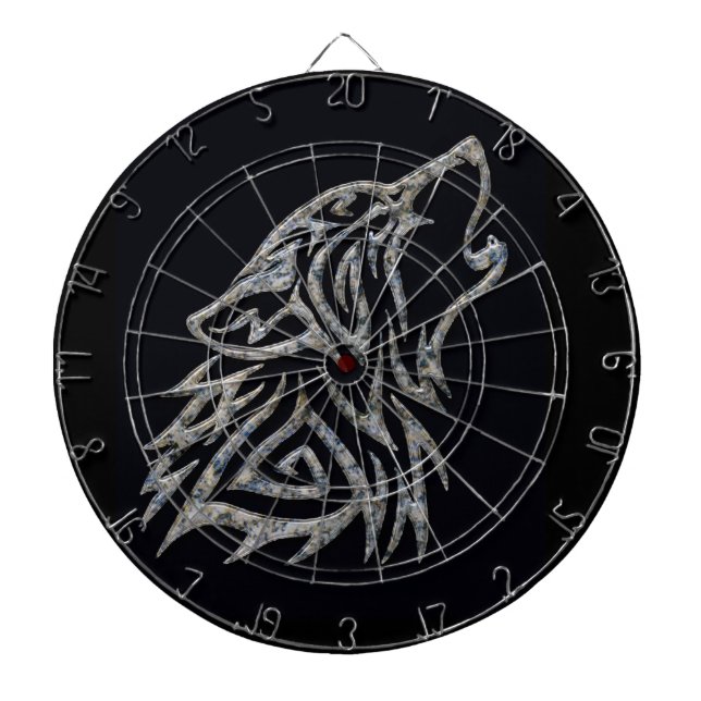 Tribal wolf dartboard (Front)