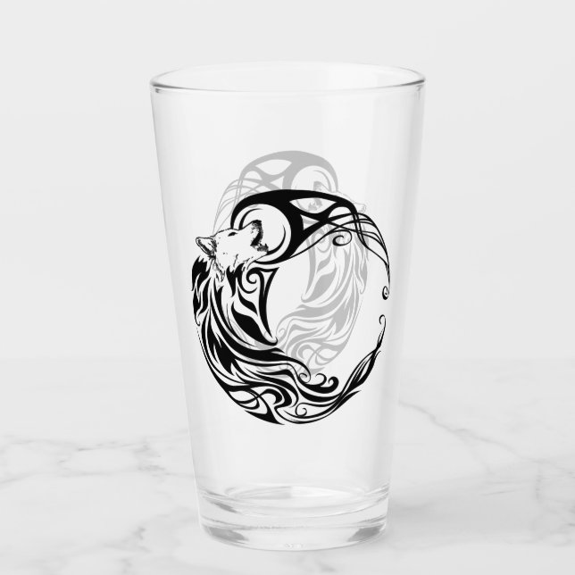 Tribal Wolf Glass (Front)