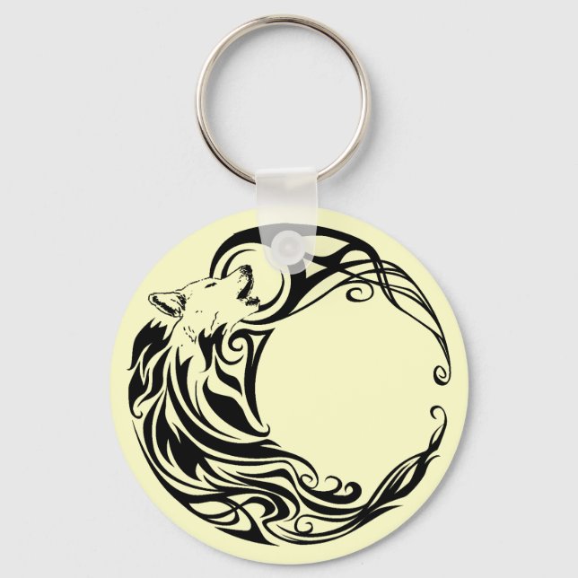 Tribal Wolf Keychain (Front)