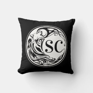 Tribal Wolf Monogram Throw Pillow