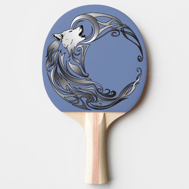 Tribal Wolf - Shaded Ping Pong Paddle (Front)