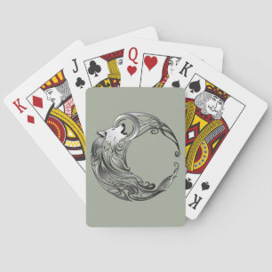 Tribal Wolf - Shaded Playing Cards