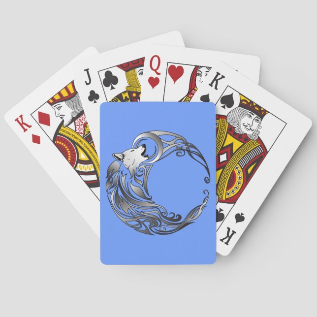 Tribal Wolf - Shaded Playing Cards (Back)