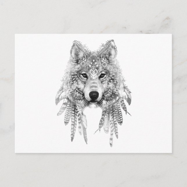 Tribal Wolf Spirit Postcard (Front)